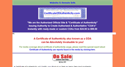 Desktop Screenshot of certificateofauthenticity.com